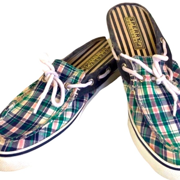 Last Call / To be donated Sperry Plaid Deck Shoes super cute! Size 7 - Picture 2 of 9